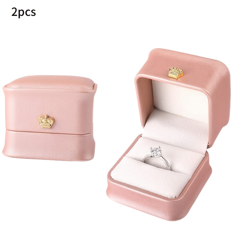 2pcs Premium PU Ring Box Set, Elegant Storage Solution